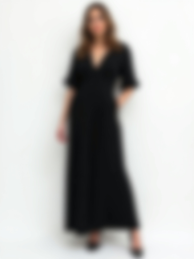 Robe longue manches longues rond 15€ au lieu de 25€